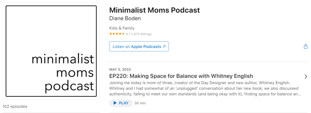 The Minimalist Moms Podcast. 