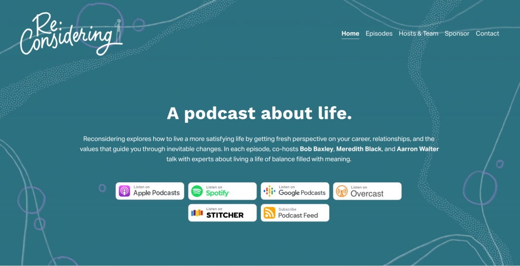 reconsidering podcast website example