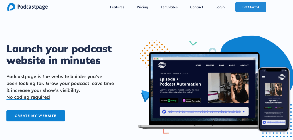 The Podcastpage homepage. 