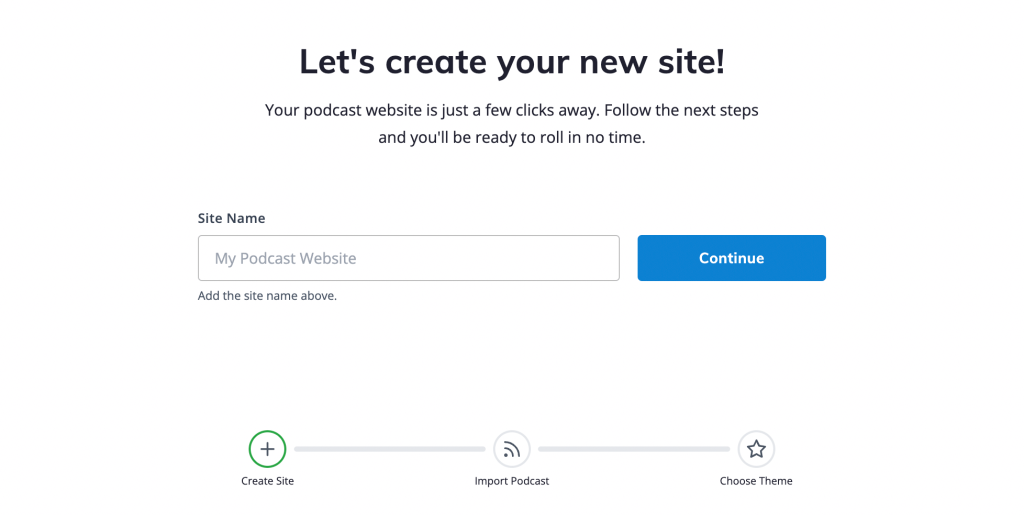 Create podcast website on Podcastpage