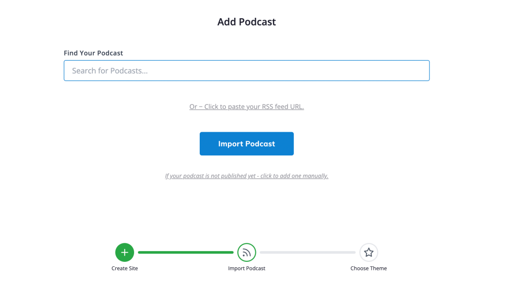 Import podcast to Podcastpage.io