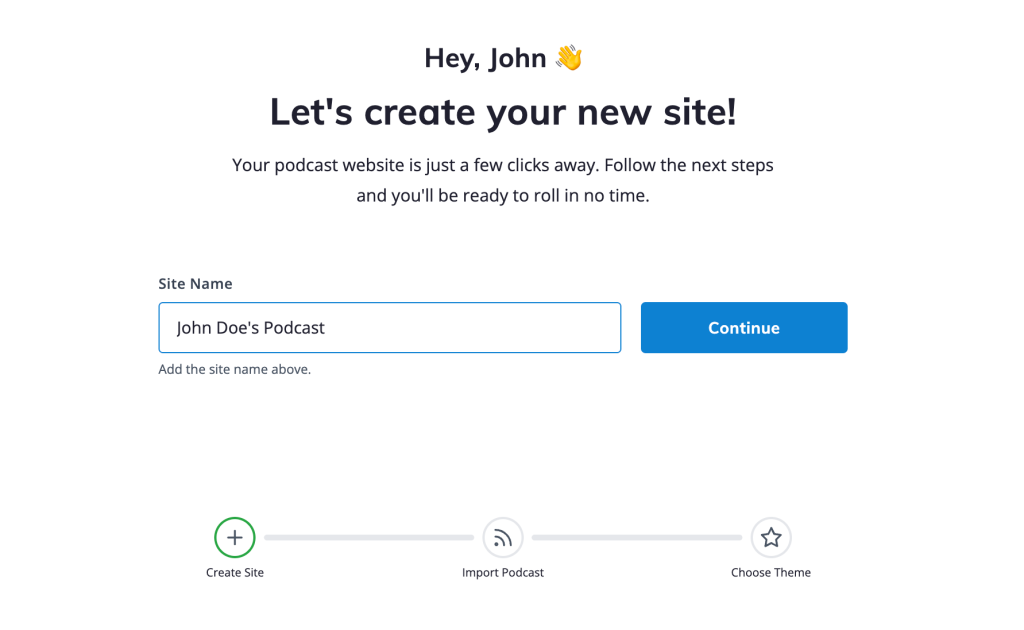 Adding a site name on Podcastpage. 