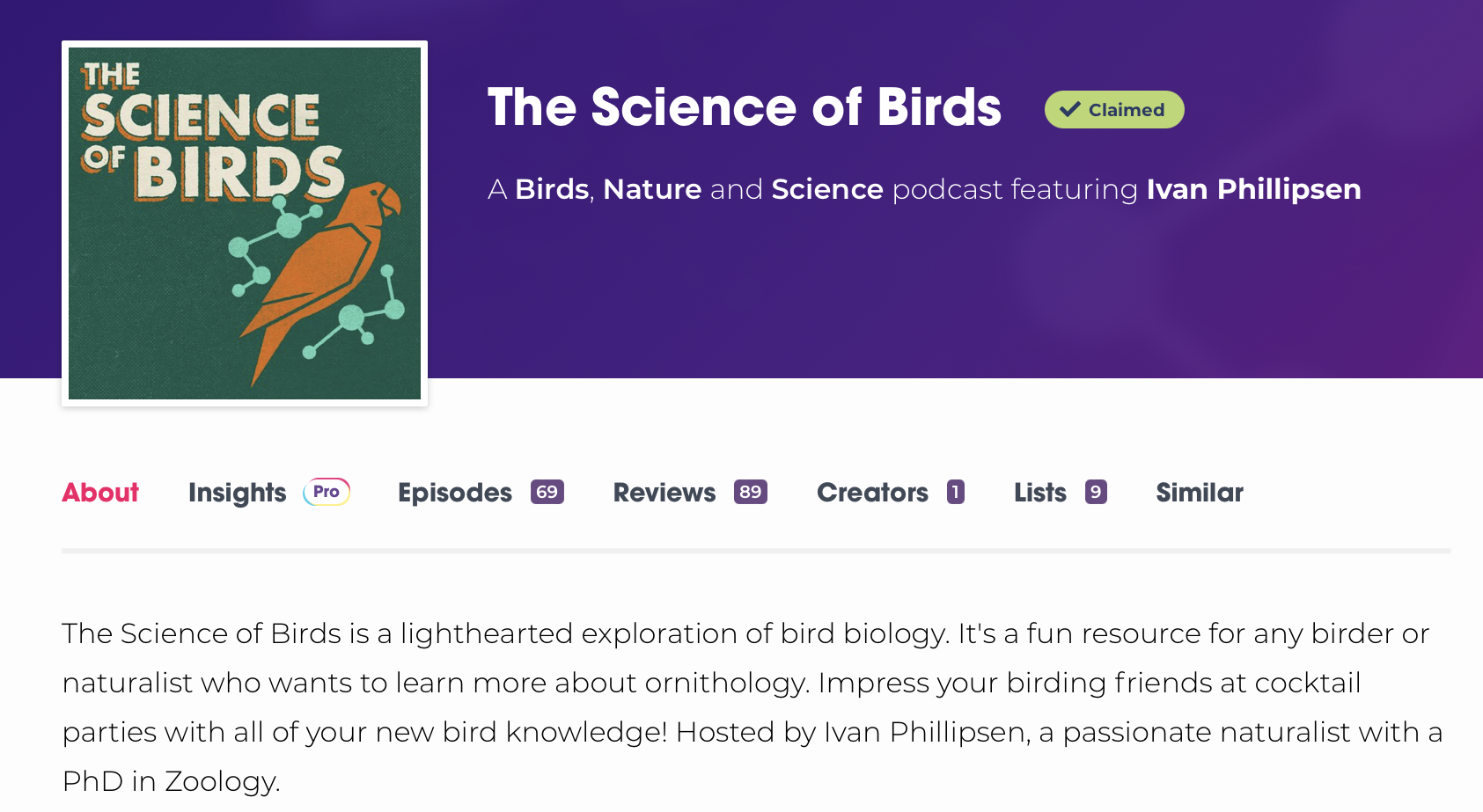 A podcast description that shows readers what they can gain from the show.