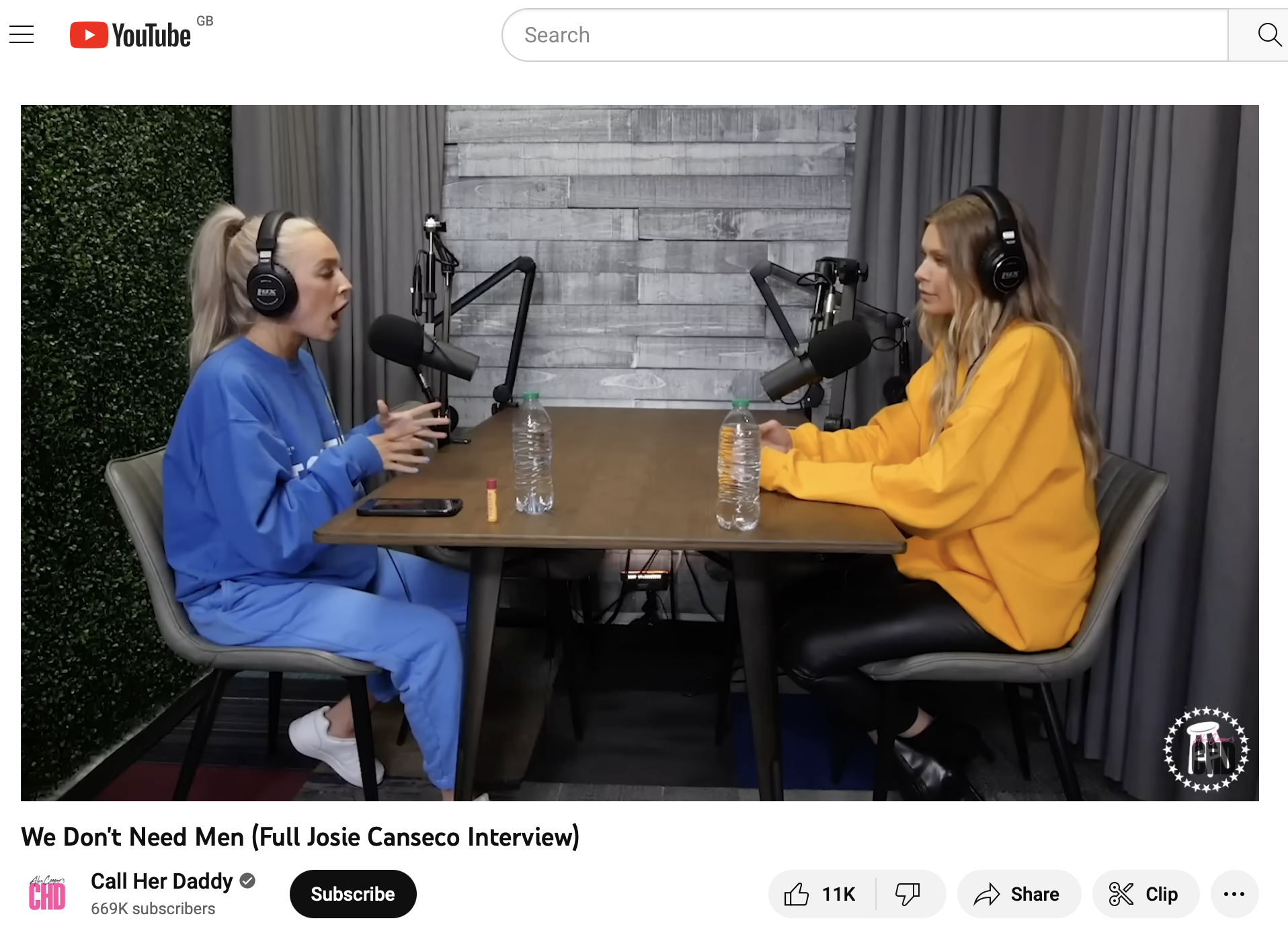 Podcast guests in a YouTube podcast
