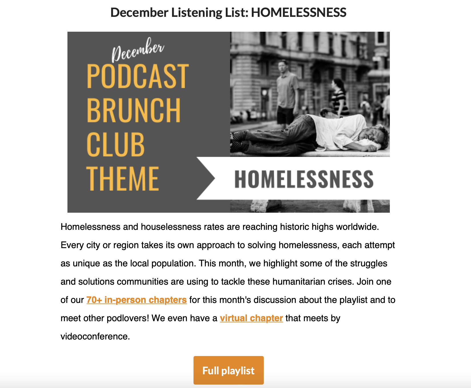 An example of a podcast newsletter