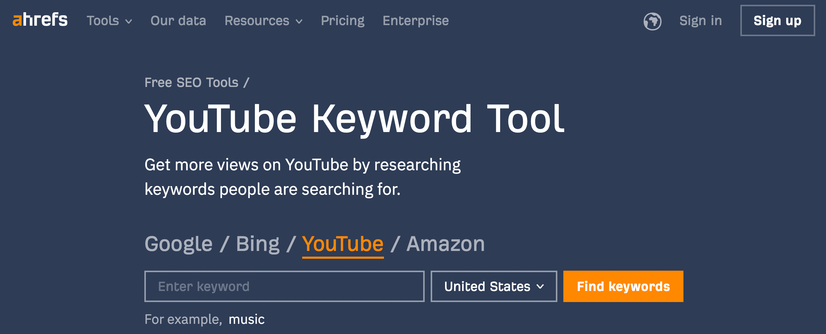 ahrefs YouTube keyword tool