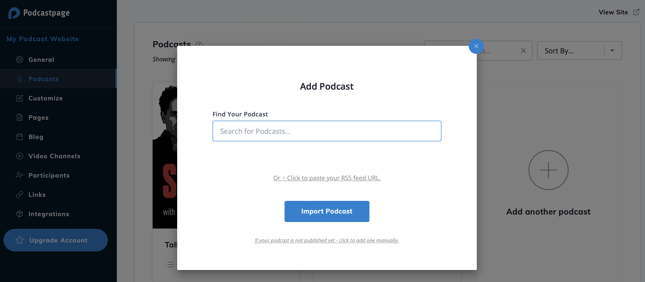 Add podcast RSS feed to website